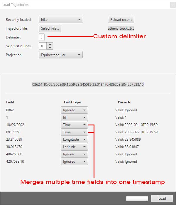 Loading trajectory in TrajSuite