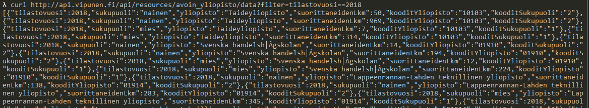 Vipunen API avoin yliopisto 2018