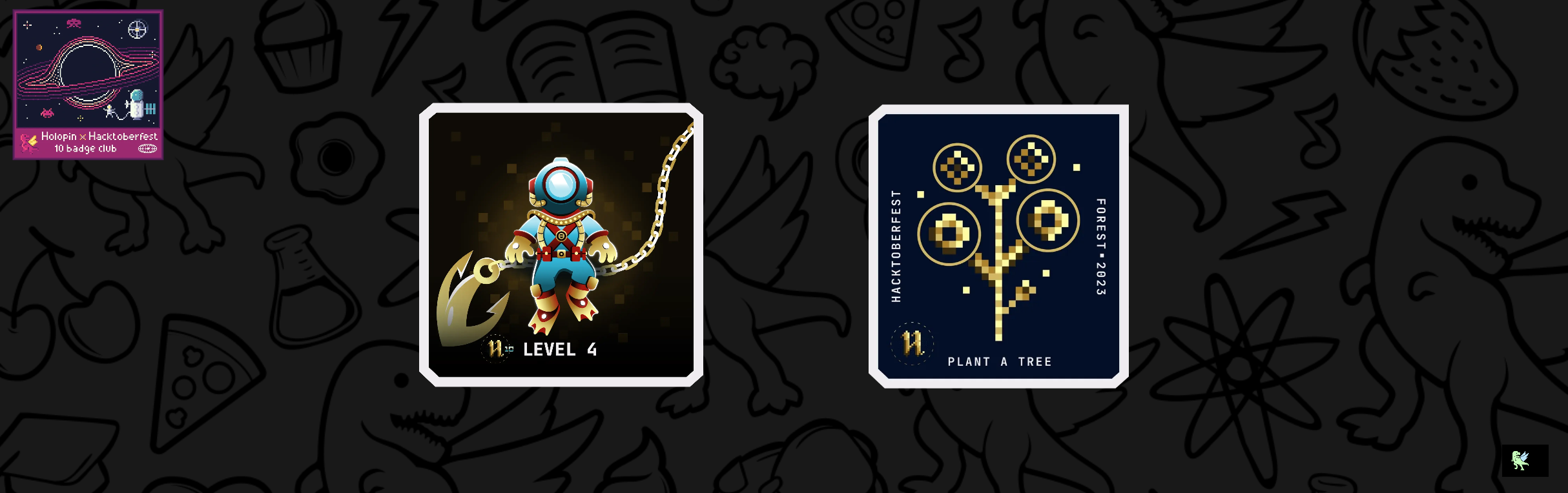 An image of @belono's Holopin badges, which is a link to view their full Holopin profile