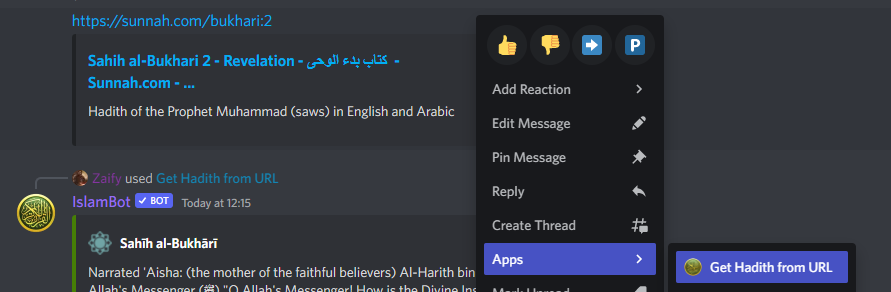 Get hadith from URL