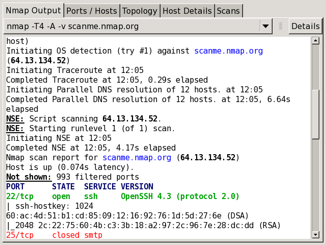 Sample Scan Output