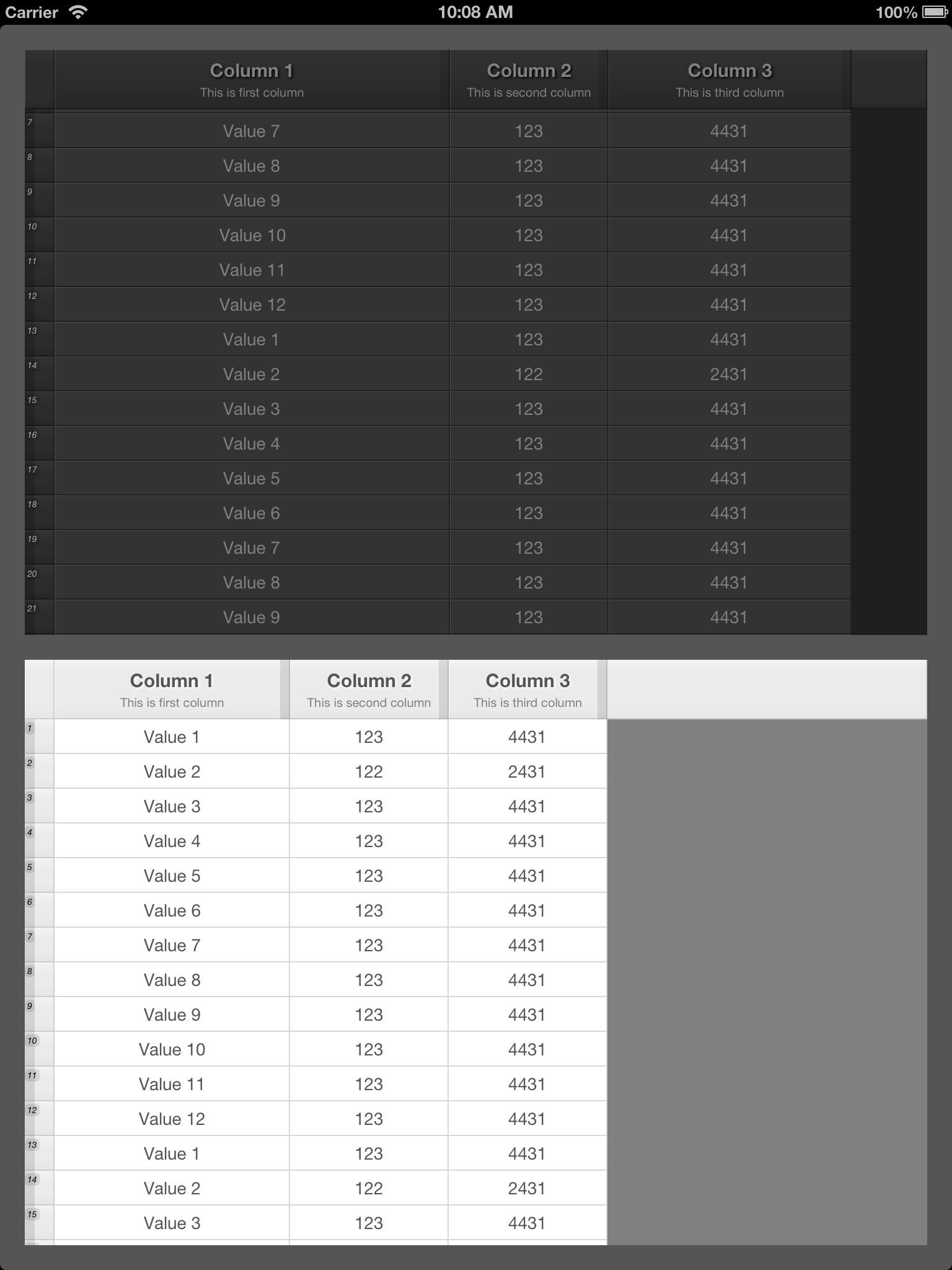 TSTableView examples