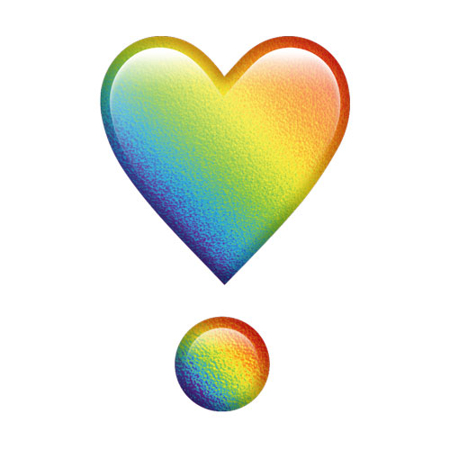 Rainbow Heart Exclamation Mark
