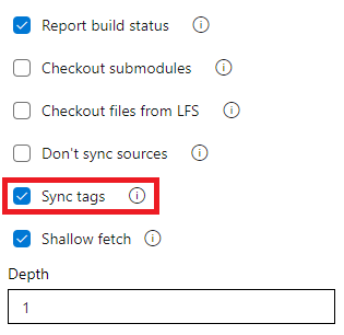 Sync Tags check