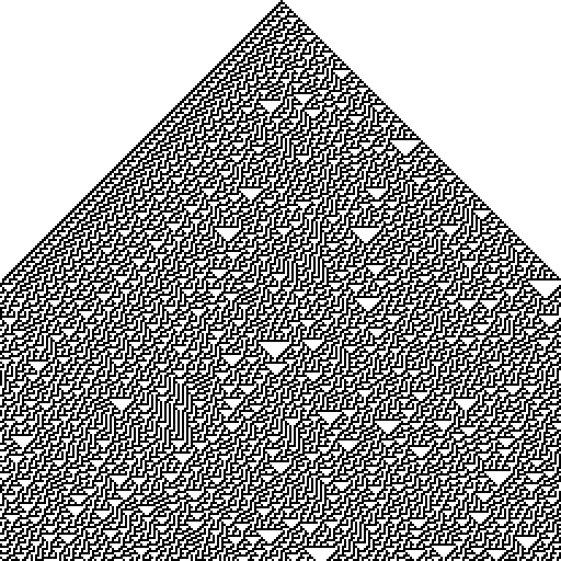 Rule 30 for 256 cells in 256 generations