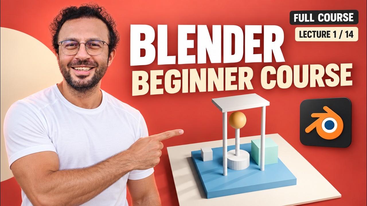 Blender Full Course - Lecture 1: Beginner Tutorial for Modeling, Materials and Rendering