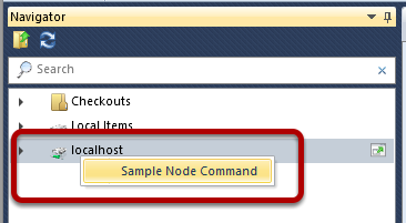 A sample node command