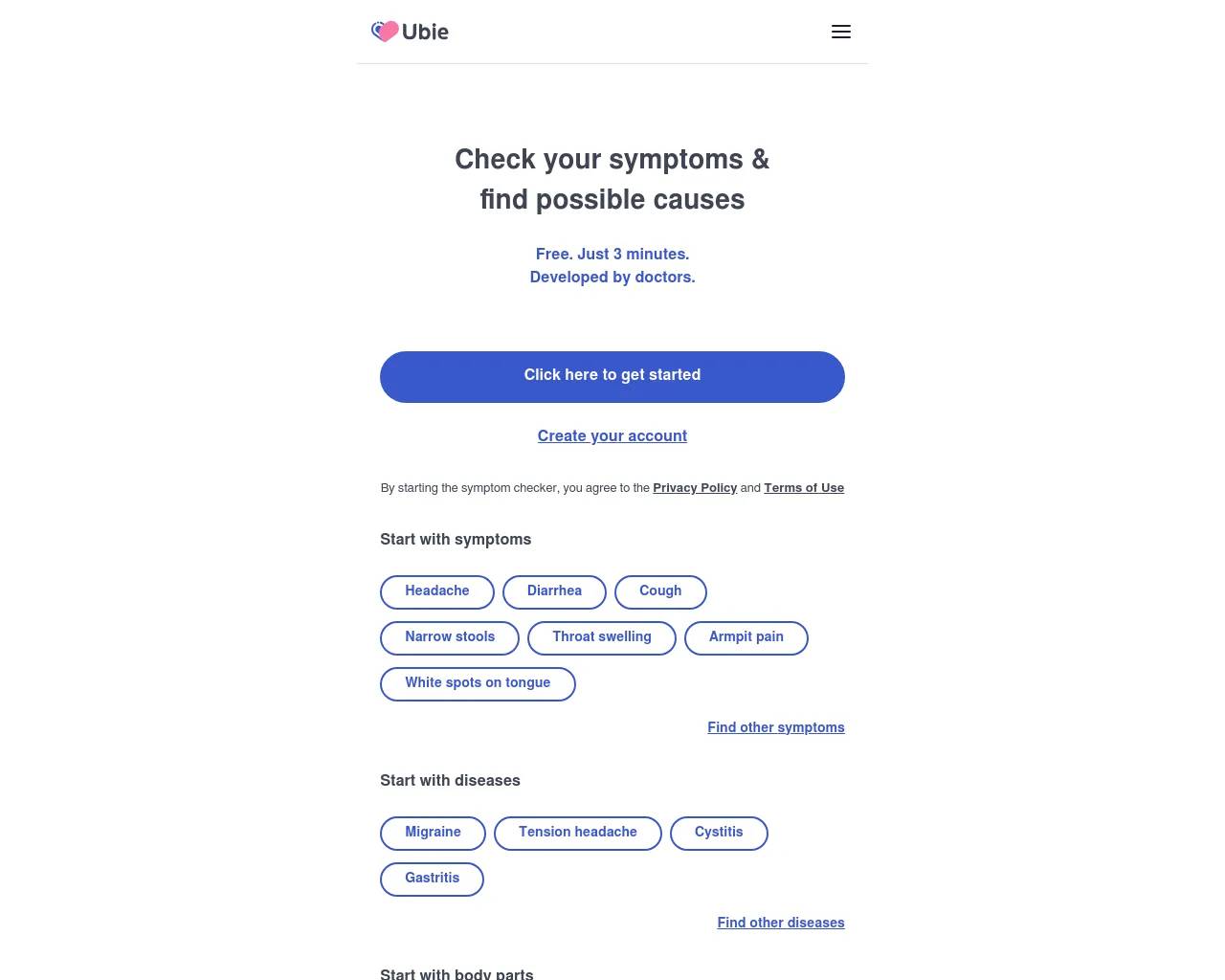 Ubie AI Symptom Checker