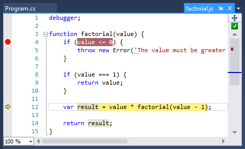 Jurassic script debugging in Visual Studio 2013