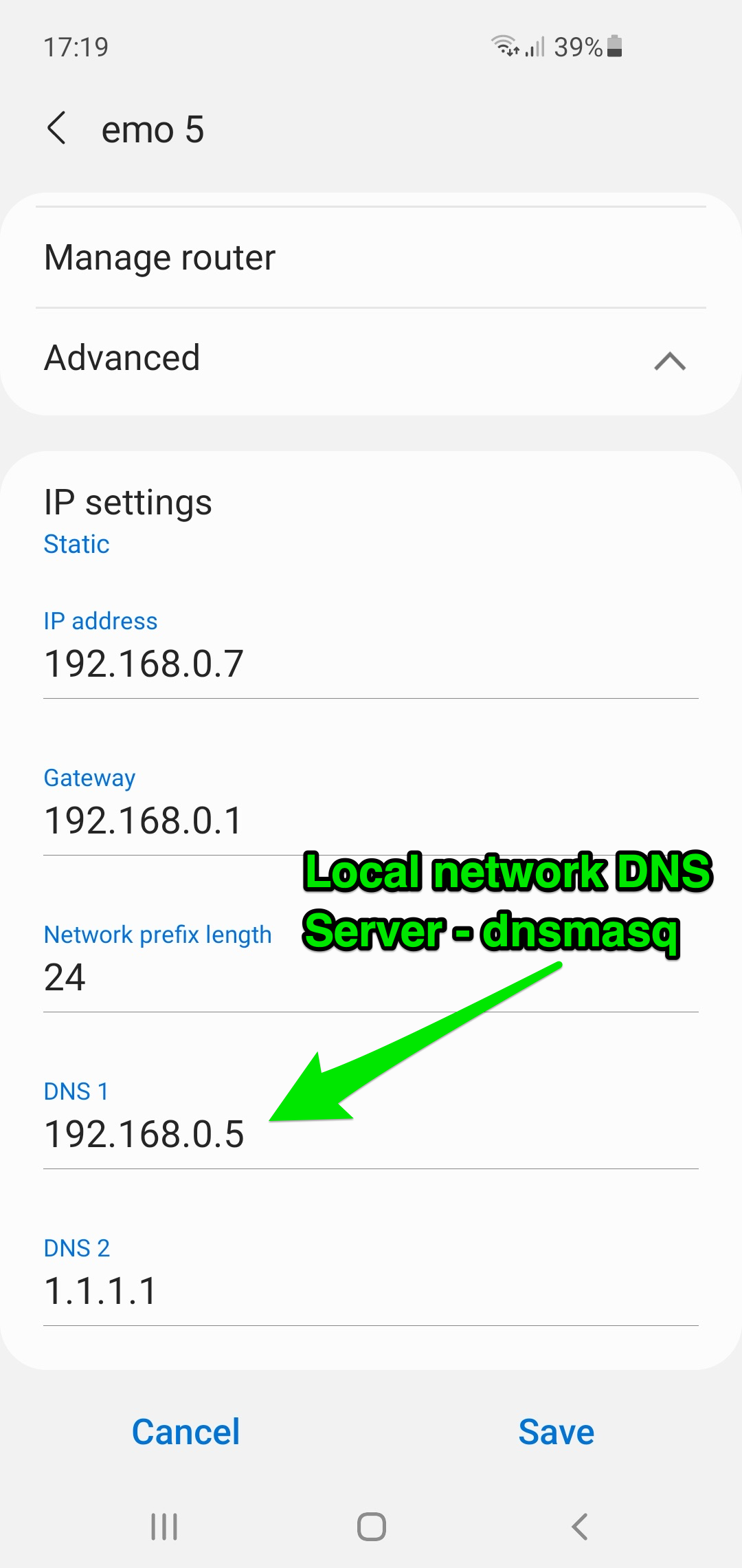 android-set-dns-records