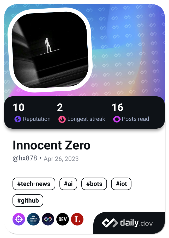 Innocent Zero's Dev Card