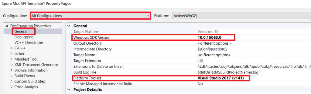 VS Project Configuration