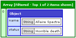 nodedump example of 'top' with an array