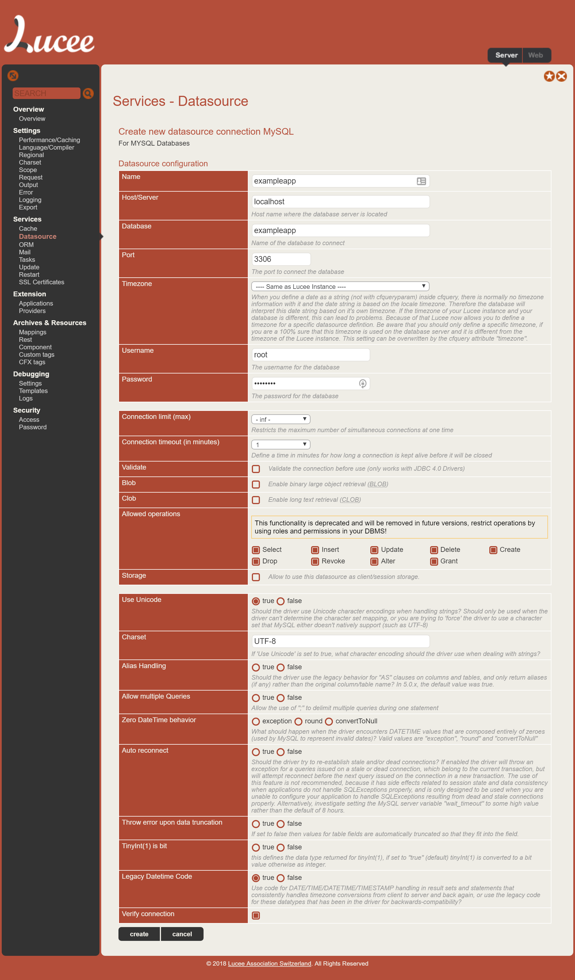 Database Credentials