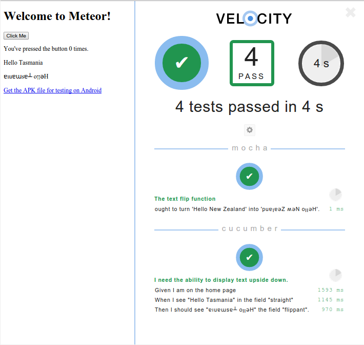 Velocity with Mocha & Cucumber.