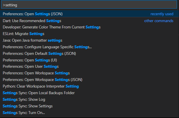 Settings (JSON)