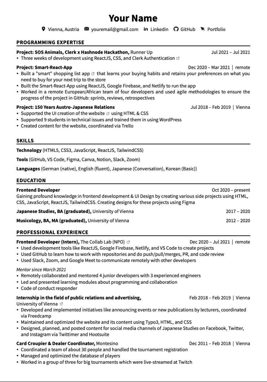 CV template