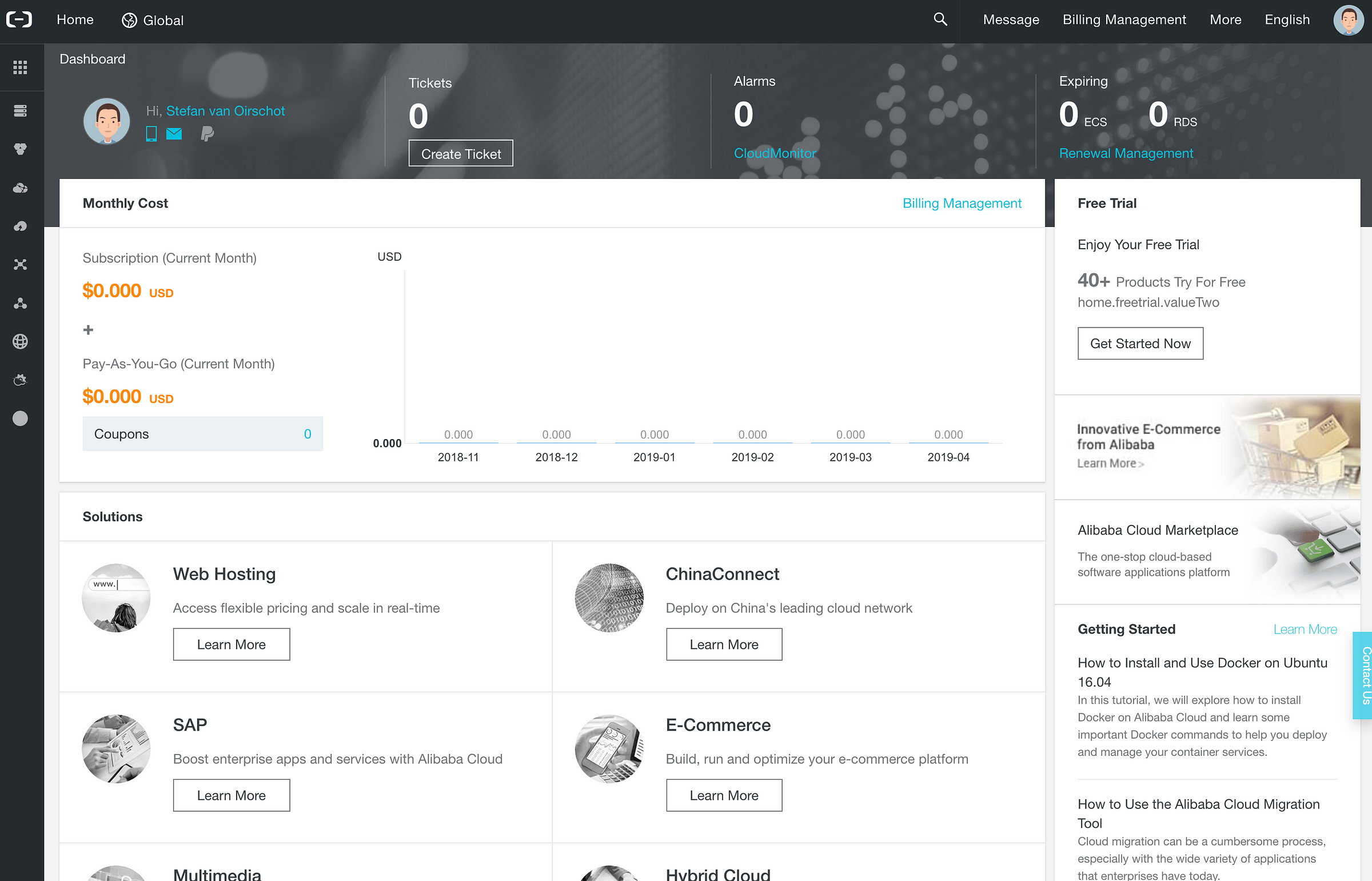 Alibaba Cloud — LTO node — Main screen