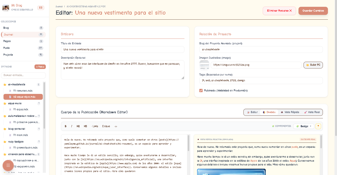 Hemos creado un pequeño CMS para nuestro blog, ánimo a crear tus propias herr...