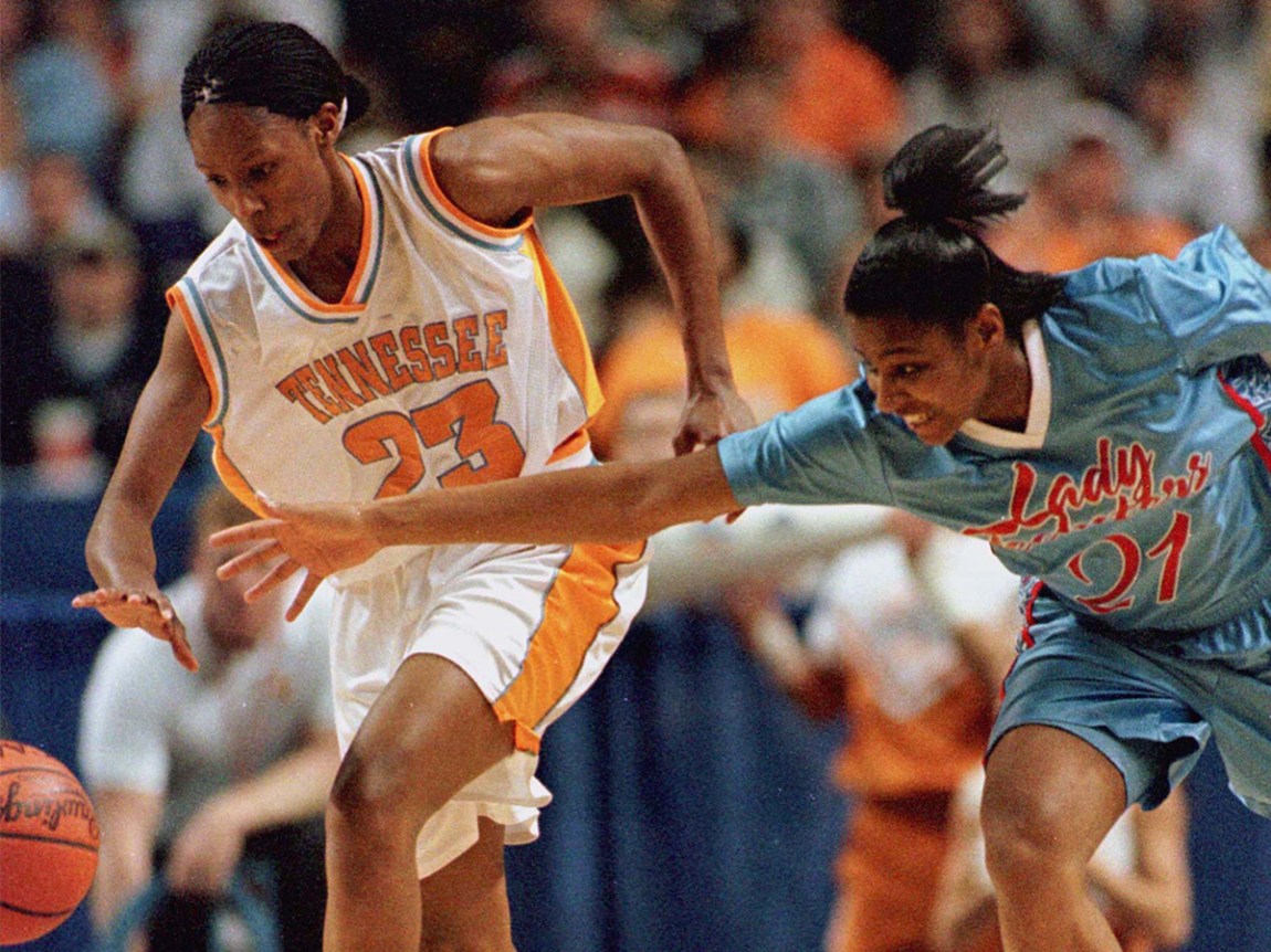 Louisiana Tech was a women’s basketball powerhouse in the 1980s and ’90s. The Techsters lost the 1998 title game to Tennessee. GARY CASKEY / REUTERS