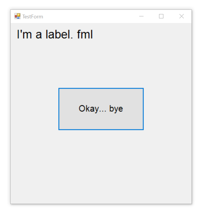 Form with button and label