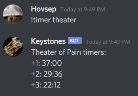 Example of !timer command