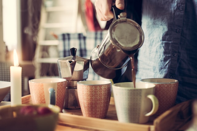 pouring coffee