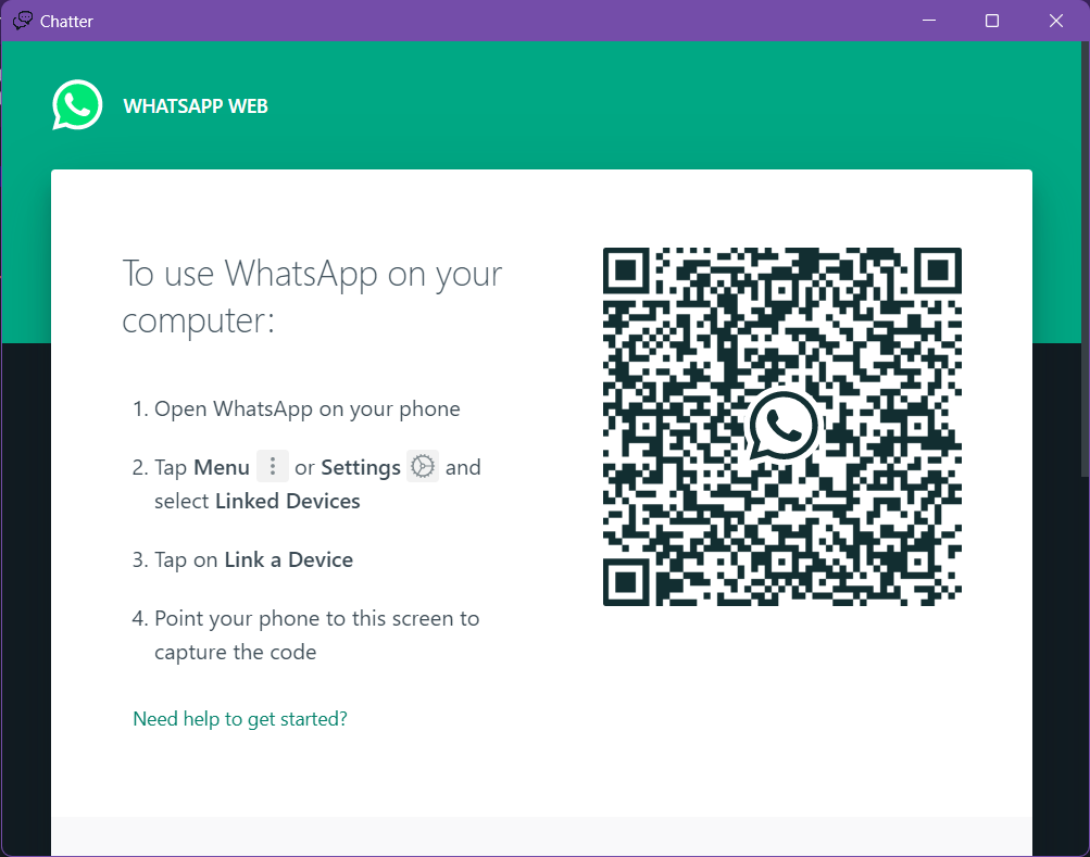 picture of WhatsApp login open in Chatter