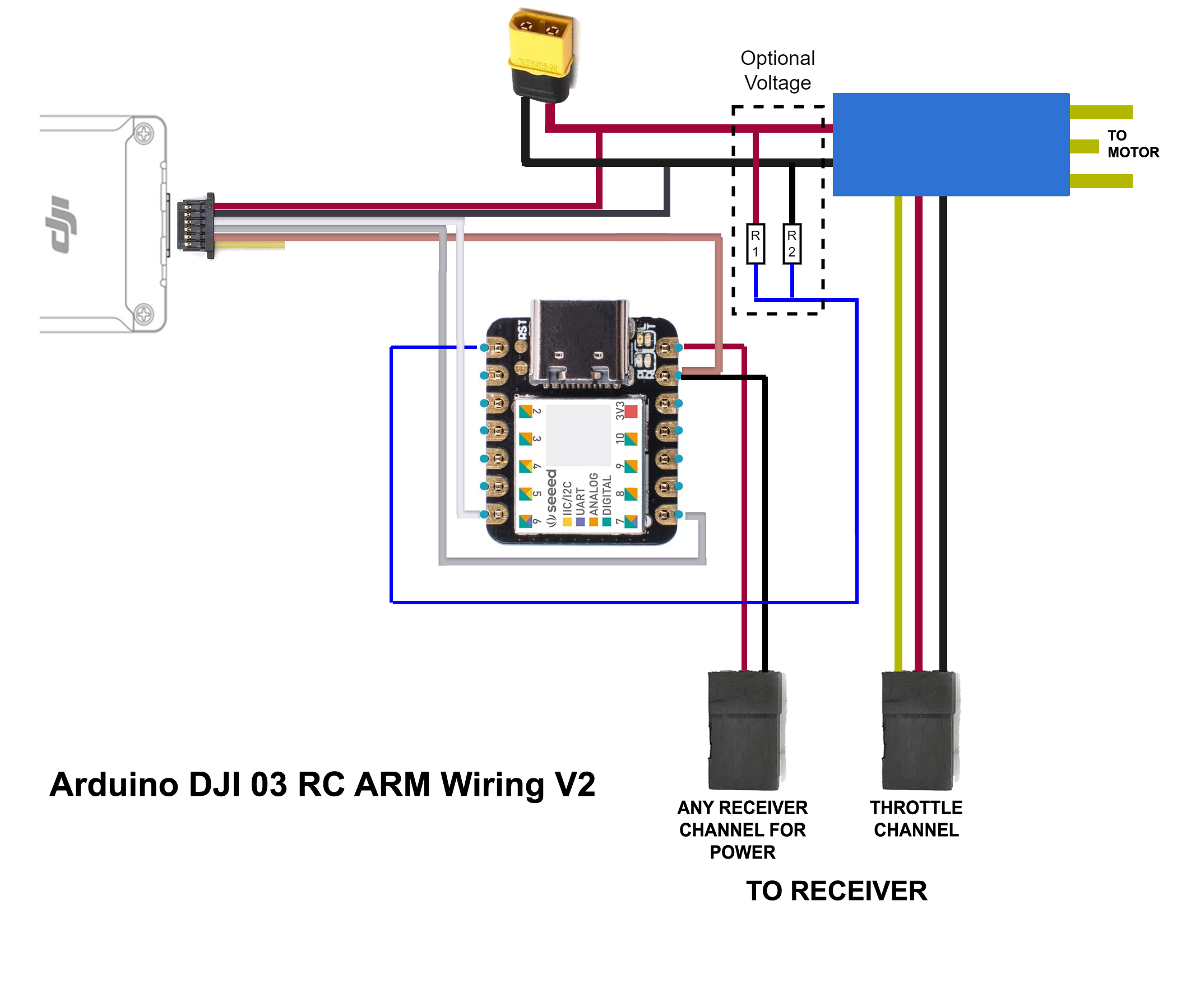 Arduino DJI 03 RC ARM Wiring