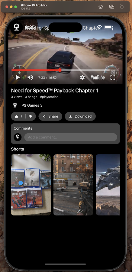 YT app preview