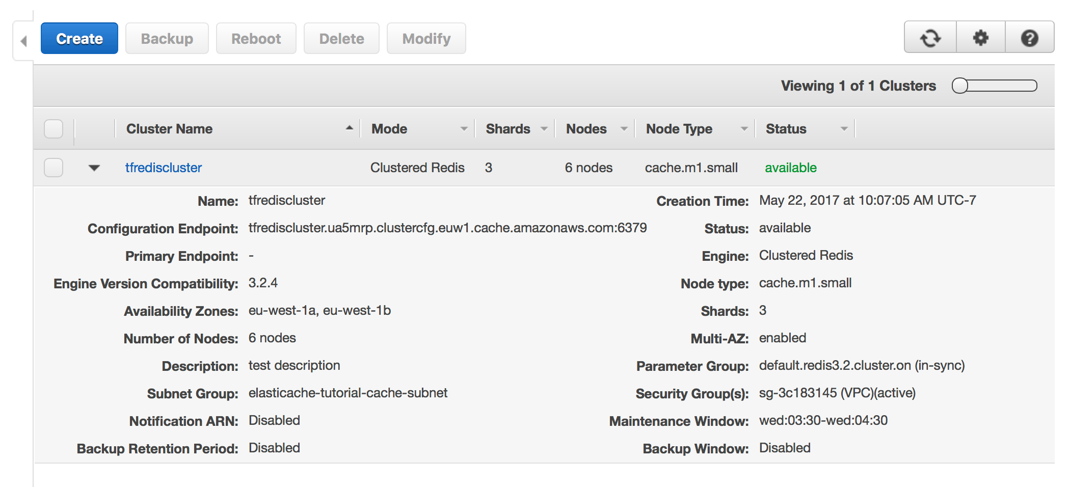 elasticache cluster overview