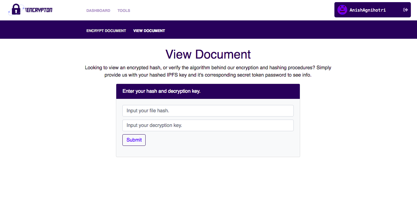 View Encrypted Documents