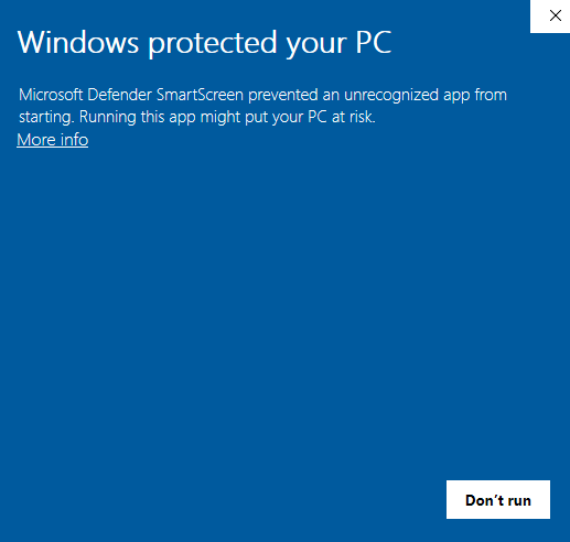 Windows Protected your PC