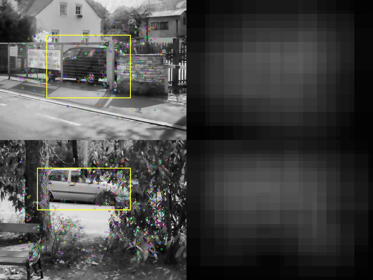 Fig. 4 - Results with partially occluded objects obtained with STAR detector, SURF extractor, FLANN matcher and SVM classifier