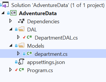 folder structure for dot net core console application