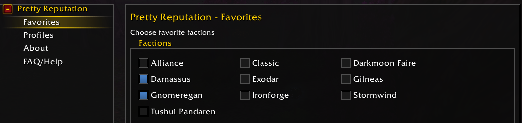 Favorite factions