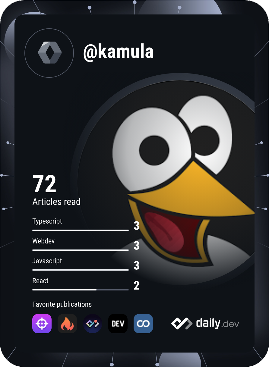 Isaac Kamula's Dev Card