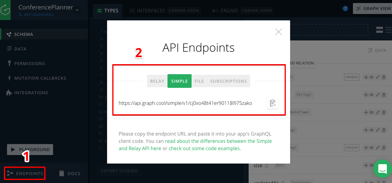 GraphCool Endpoint Console