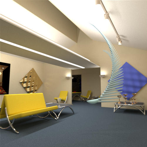 Art gallery rendered with bi-directional path tracing