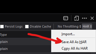 Save All as HAR