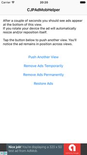 CJPAdMobHelper screenshot