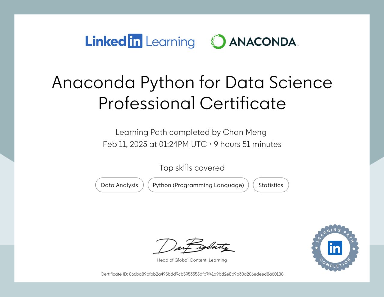 Anaconda Python for Data Science Professional Certificate