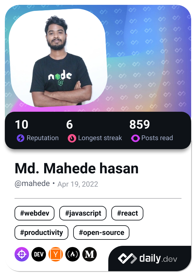 Md. Mahede hasan's Dev Card