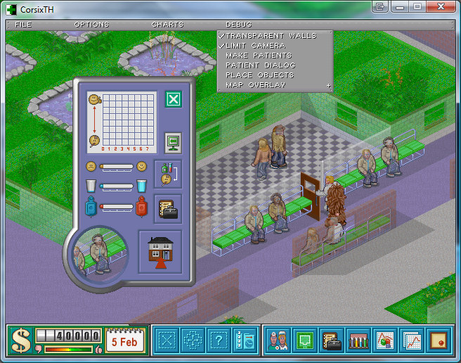 Screenshot of CorsixTH in action