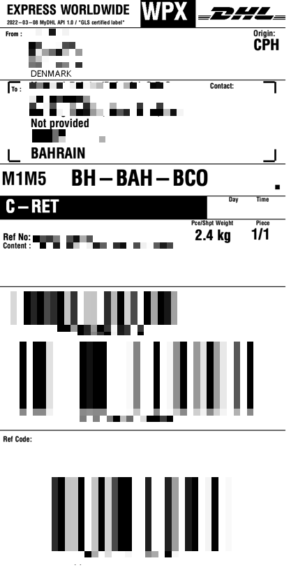 Label generated using labelary