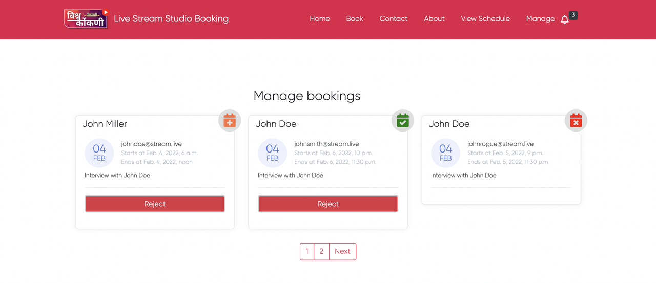 Manage Bookings