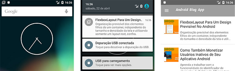 Aplicativo Android com o FCM rodando em notificações