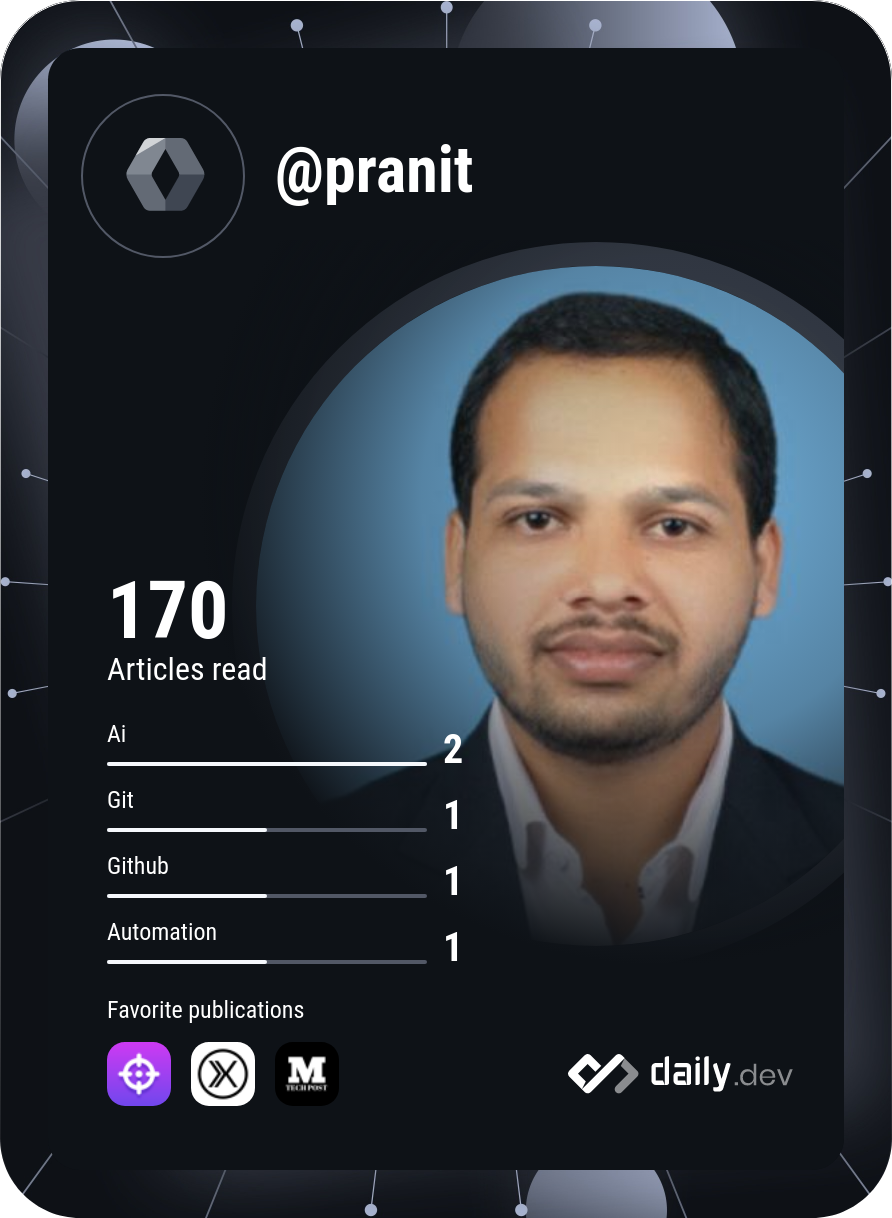 Pranit Khamkar's Dev Card