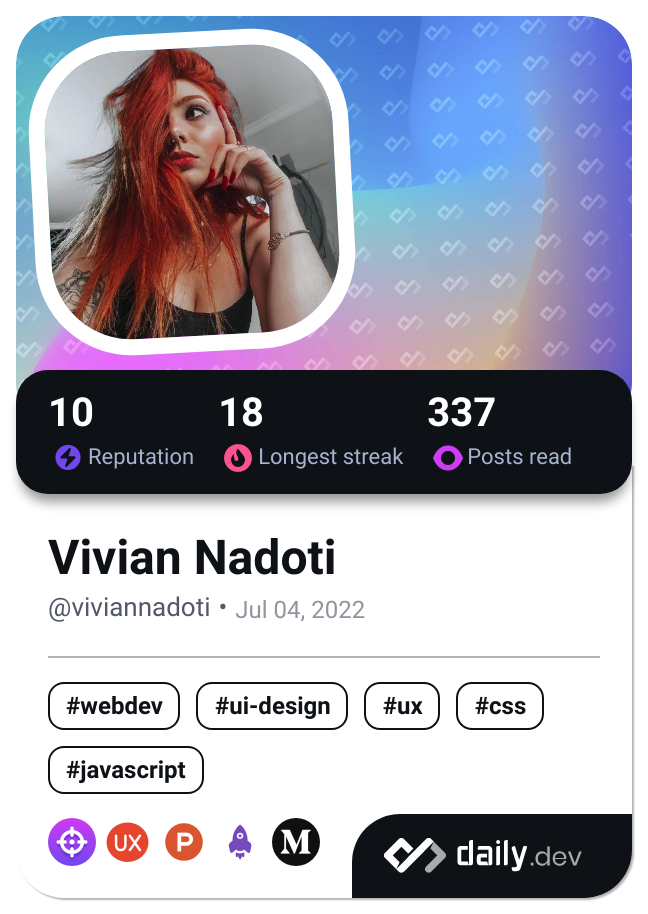 Vivian Nadoti's Dev Card