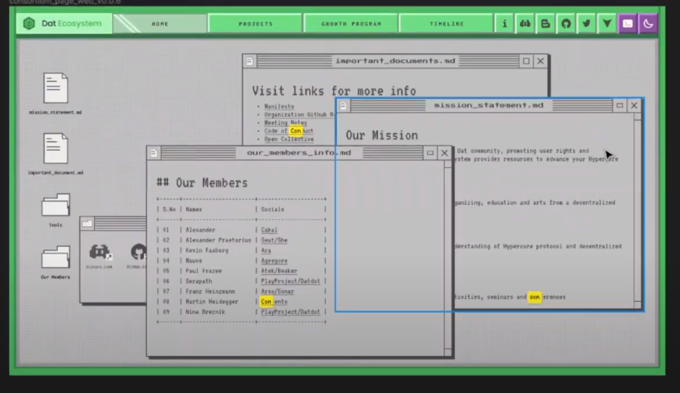 comsortium page